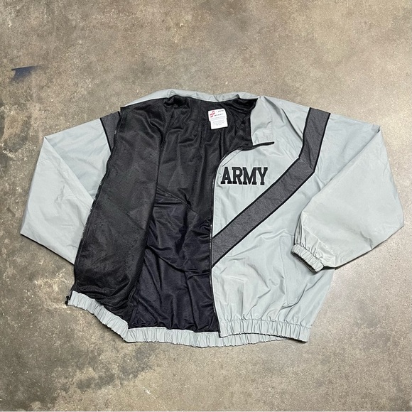 Vintage 90s Reflective Army Boxy Nylon Windbreaker Jacket - Picture 3 of 12